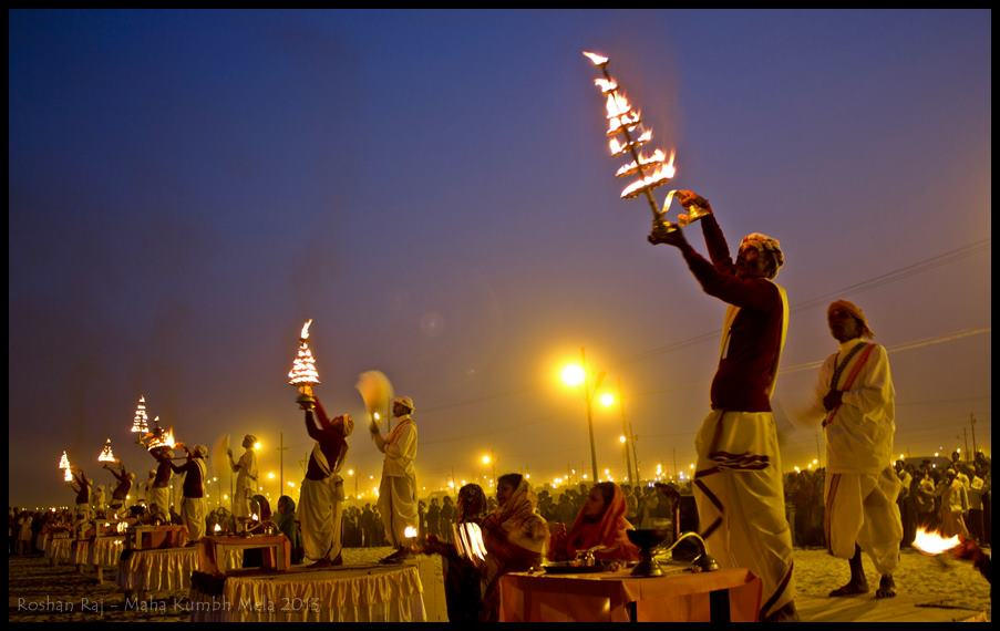 Ganga Aart during Maha Kumbh Mela